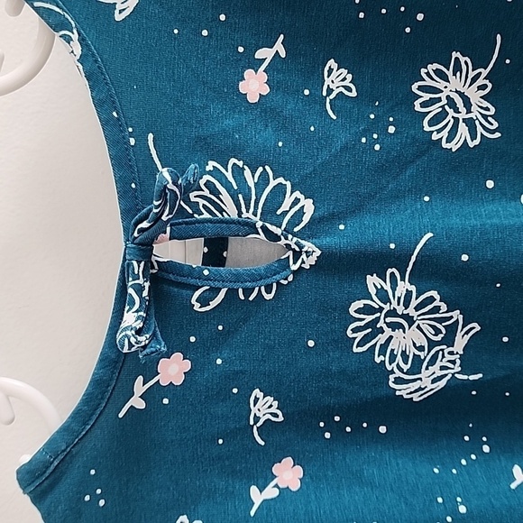 Hanna Andersson girls spring top in turquoise size 8 - Picture 3 of 4